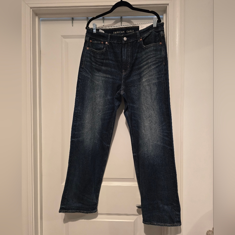 AE Ex-Boyfriend Jeans - Dark Blue AMERICAN EAGLE - Picture 2 of 3